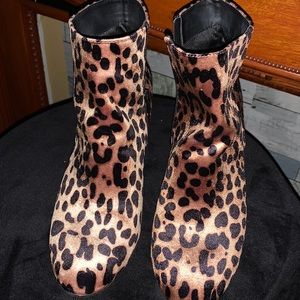 Size 10 leopard booties .. never worn